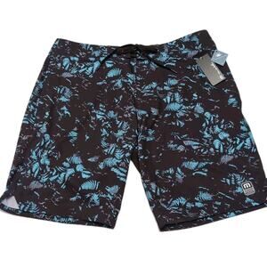 Travis Mathew Inaminit Board Shorts‎ Mens Size 34 Black Blue Print 9" NEW NWT